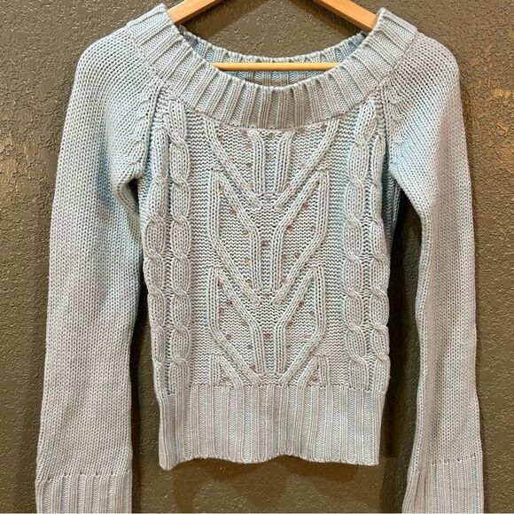 Rave Medium Light Blue Y2K Long Sleeve Sweater - Picture 2 of 9